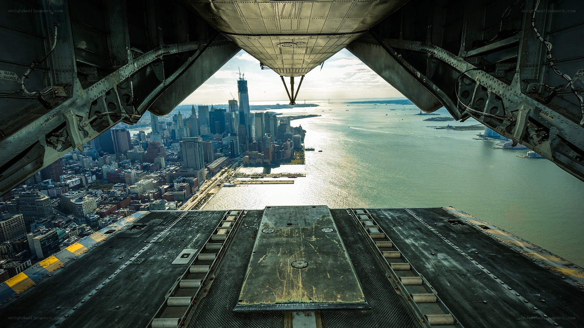 view from aircraft cargo bay