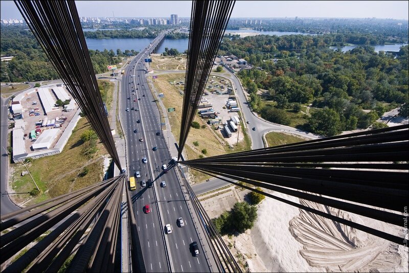 View from cable-stayed bridge