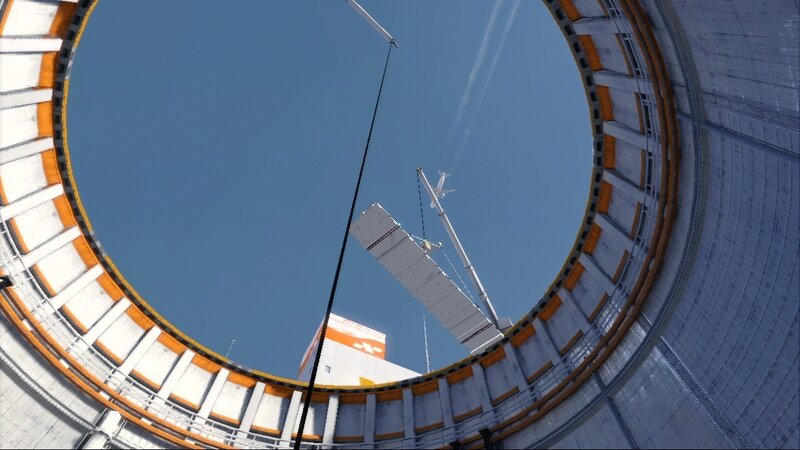 view from inside a large structure