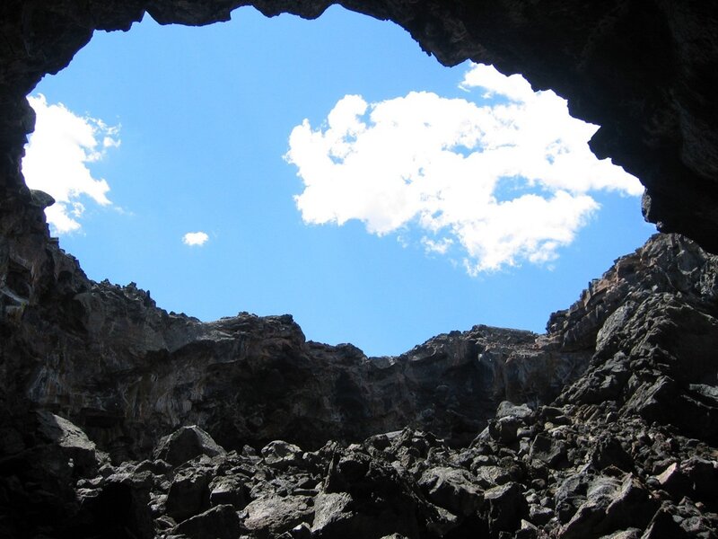 View from inside a volcanic crater