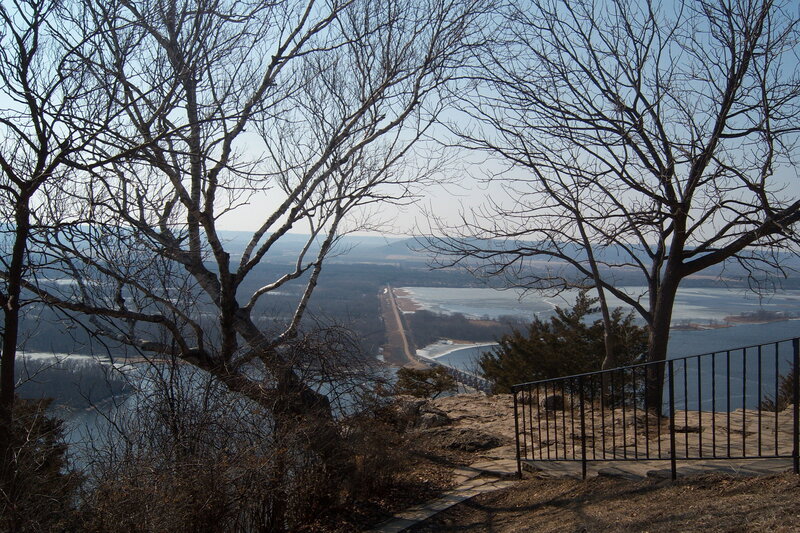 View of a dam and lake