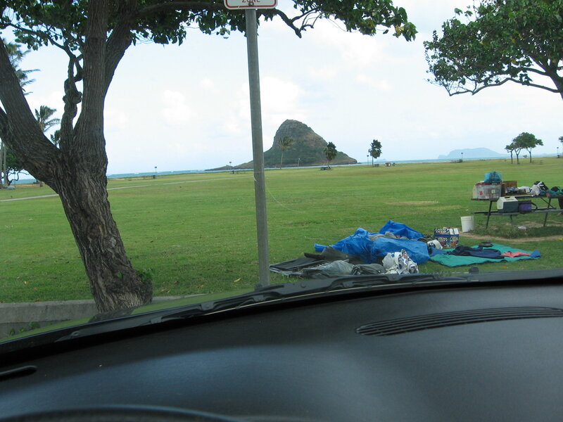 View of Diamond Head from a park