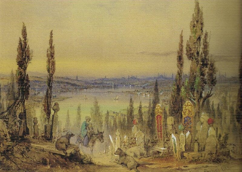 View of Istanbul from a cemetery