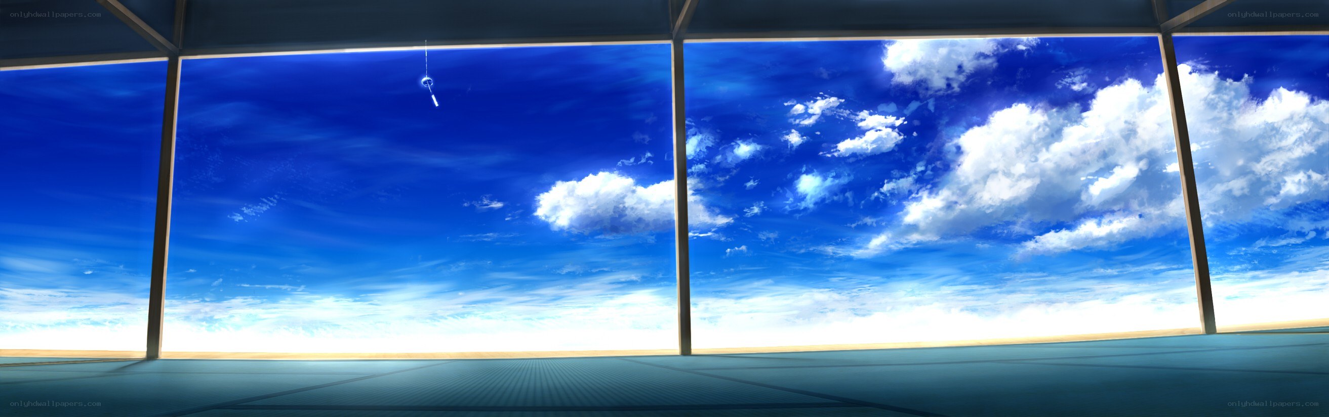 View of sky through large windows