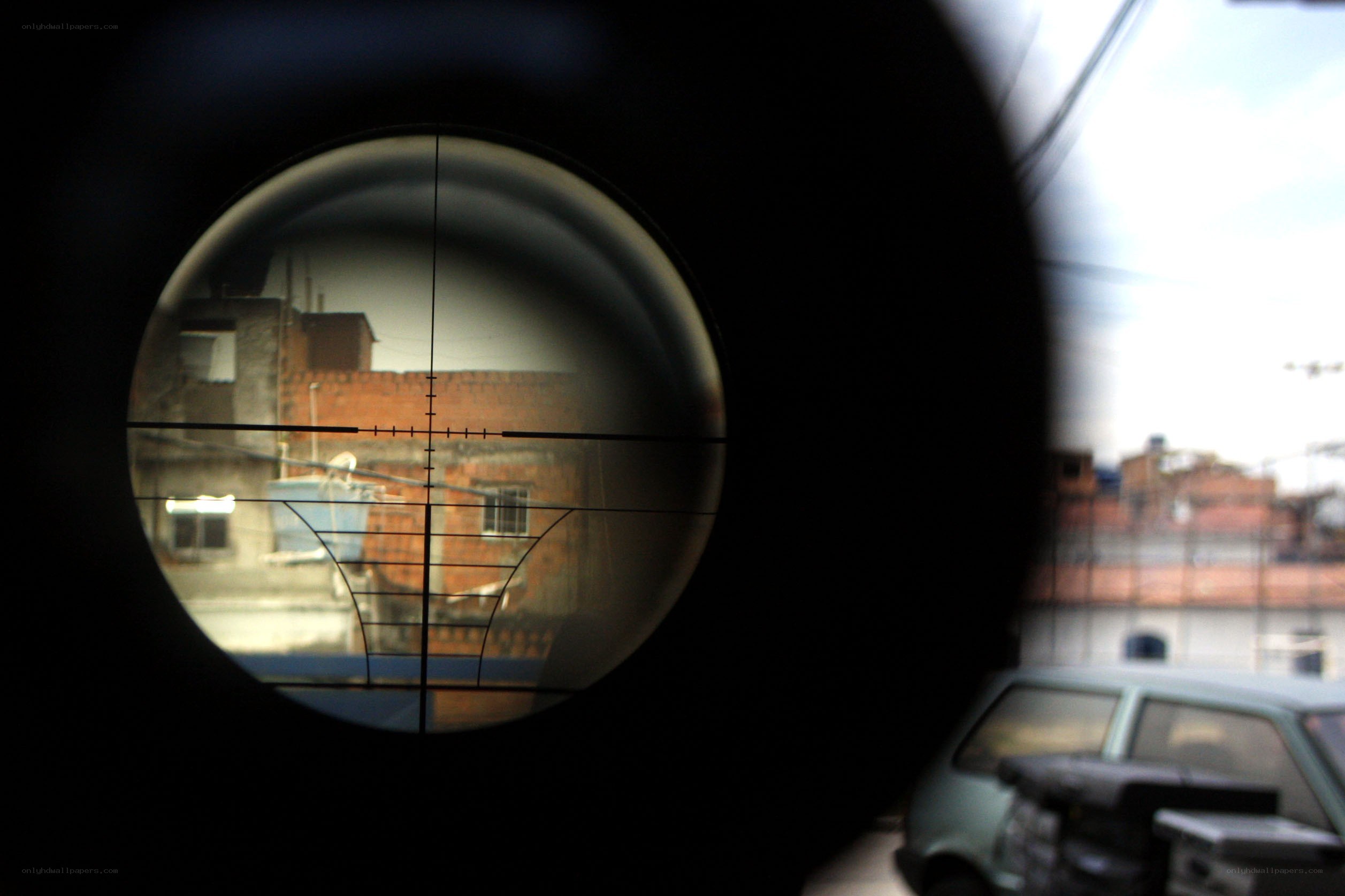 view through a rifle scope