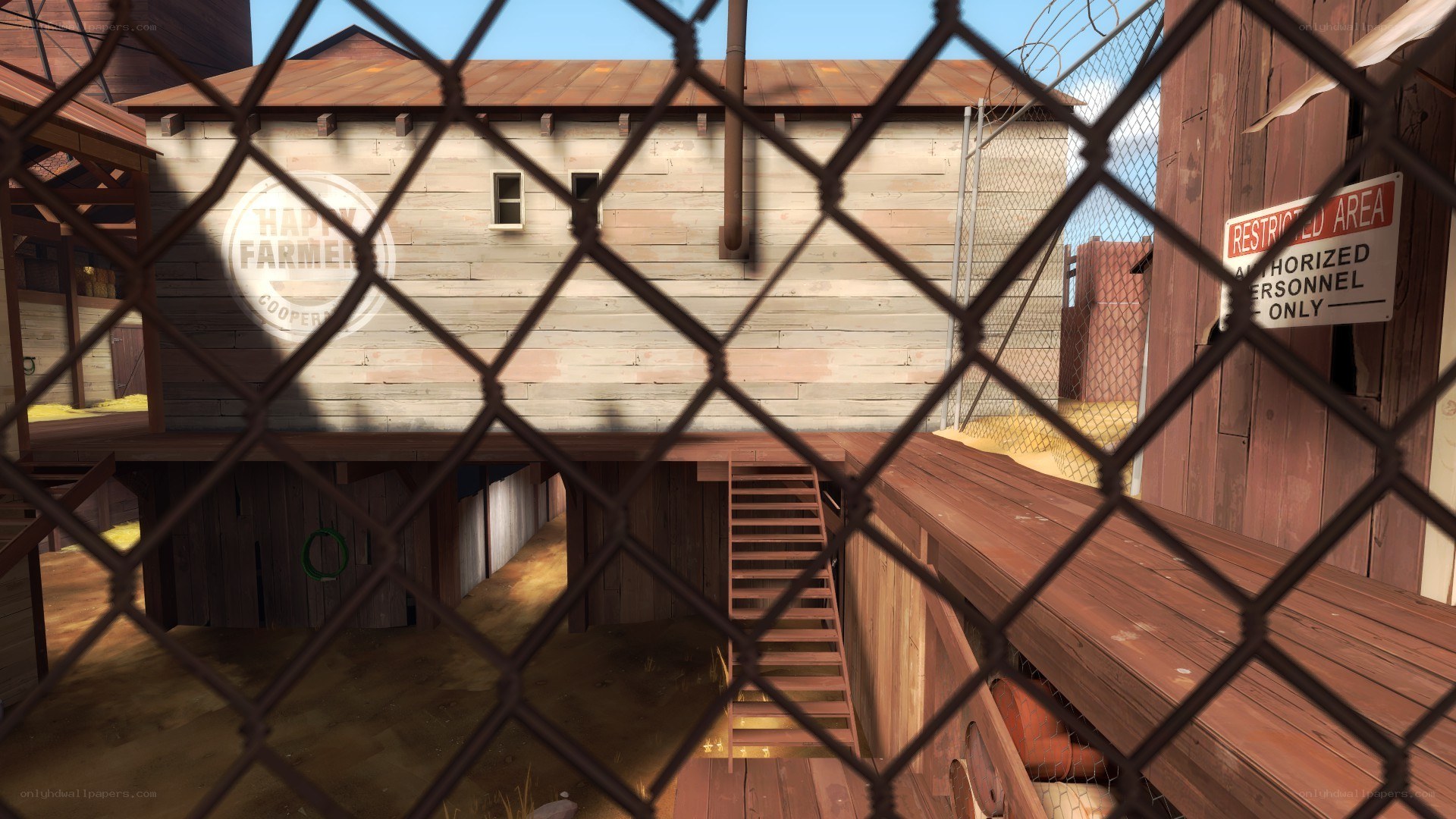 view through chain-link fence
