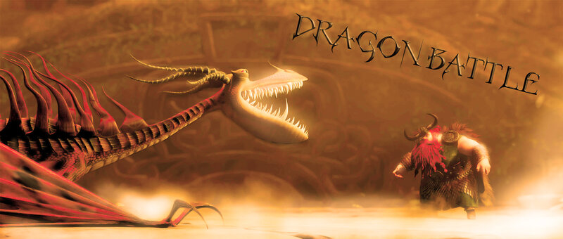 Viking and Dragon Battle