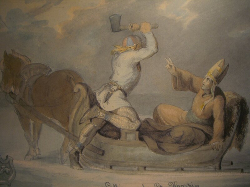 Viking attacks bishop on sledge