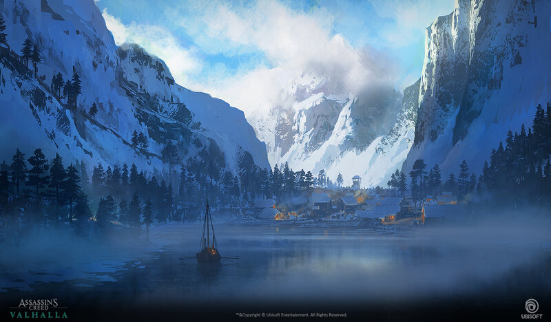 Viking Boat on Lake