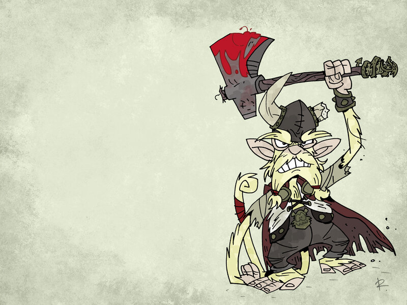 Viking Cat Warrior — Gray