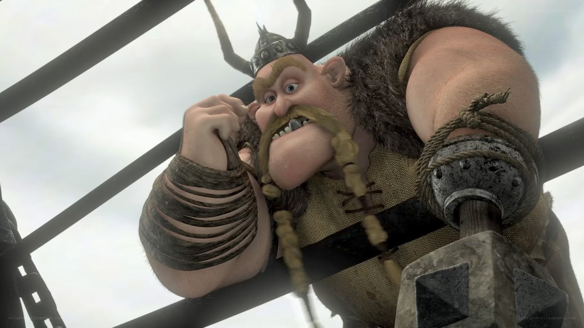 viking character on a ship