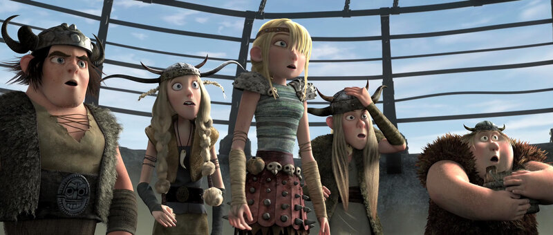 Viking characters in a cage