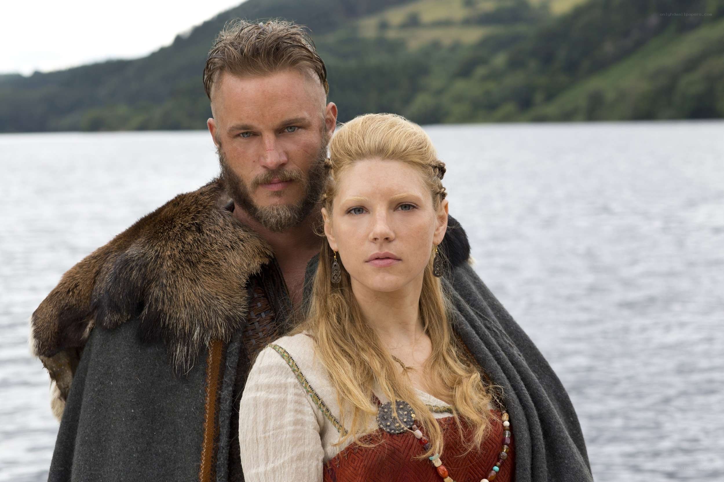 Viking couple by the water
