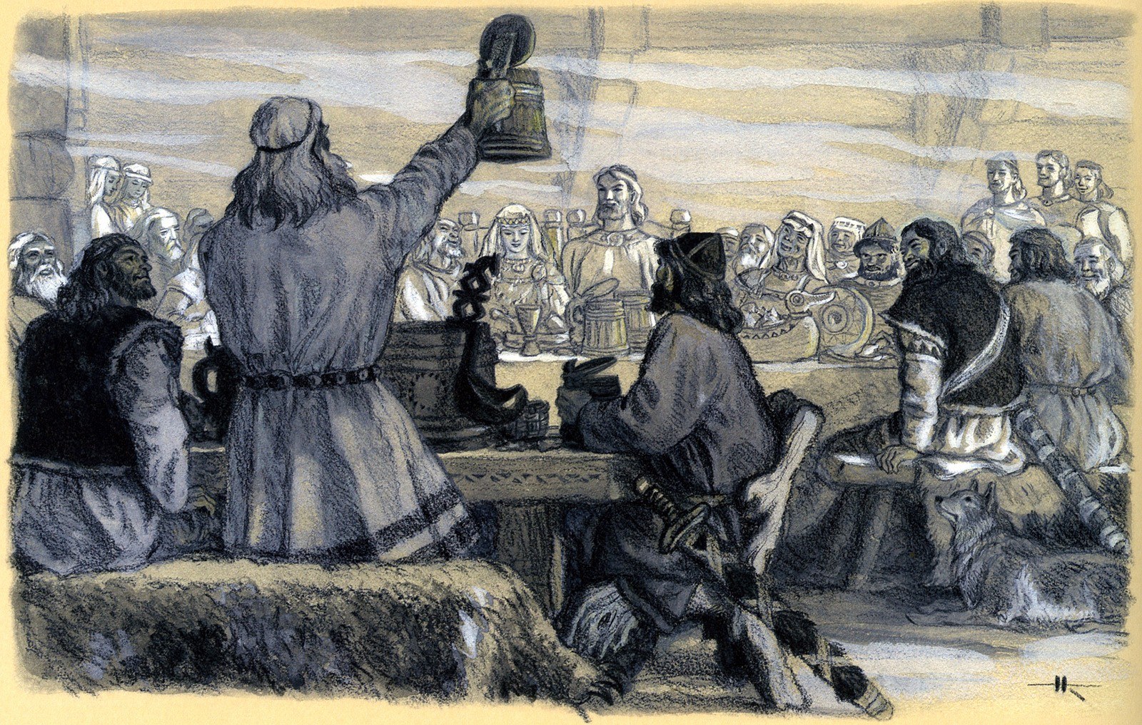 Viking feast scene