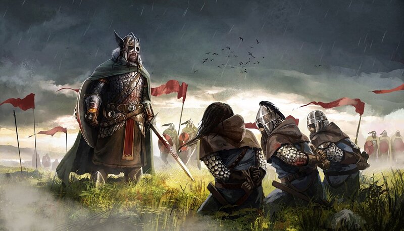 Viking leader on a battlefield