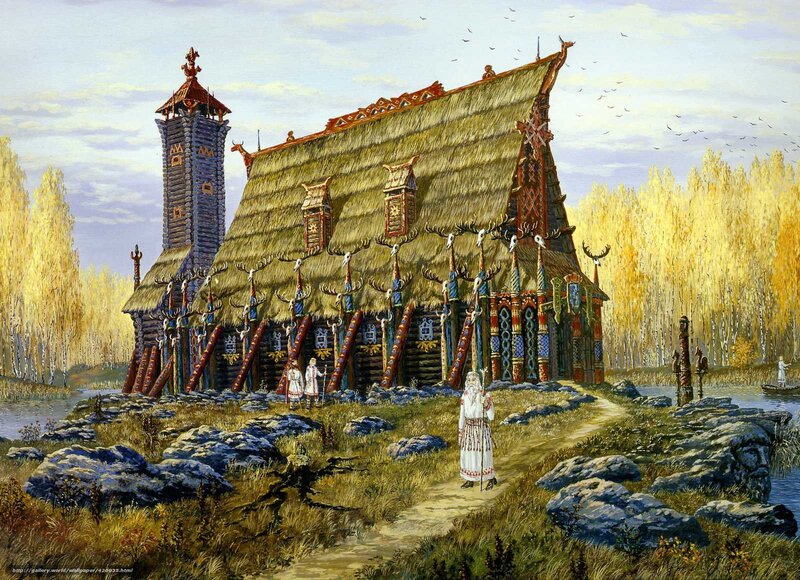 Viking longhouse with tower