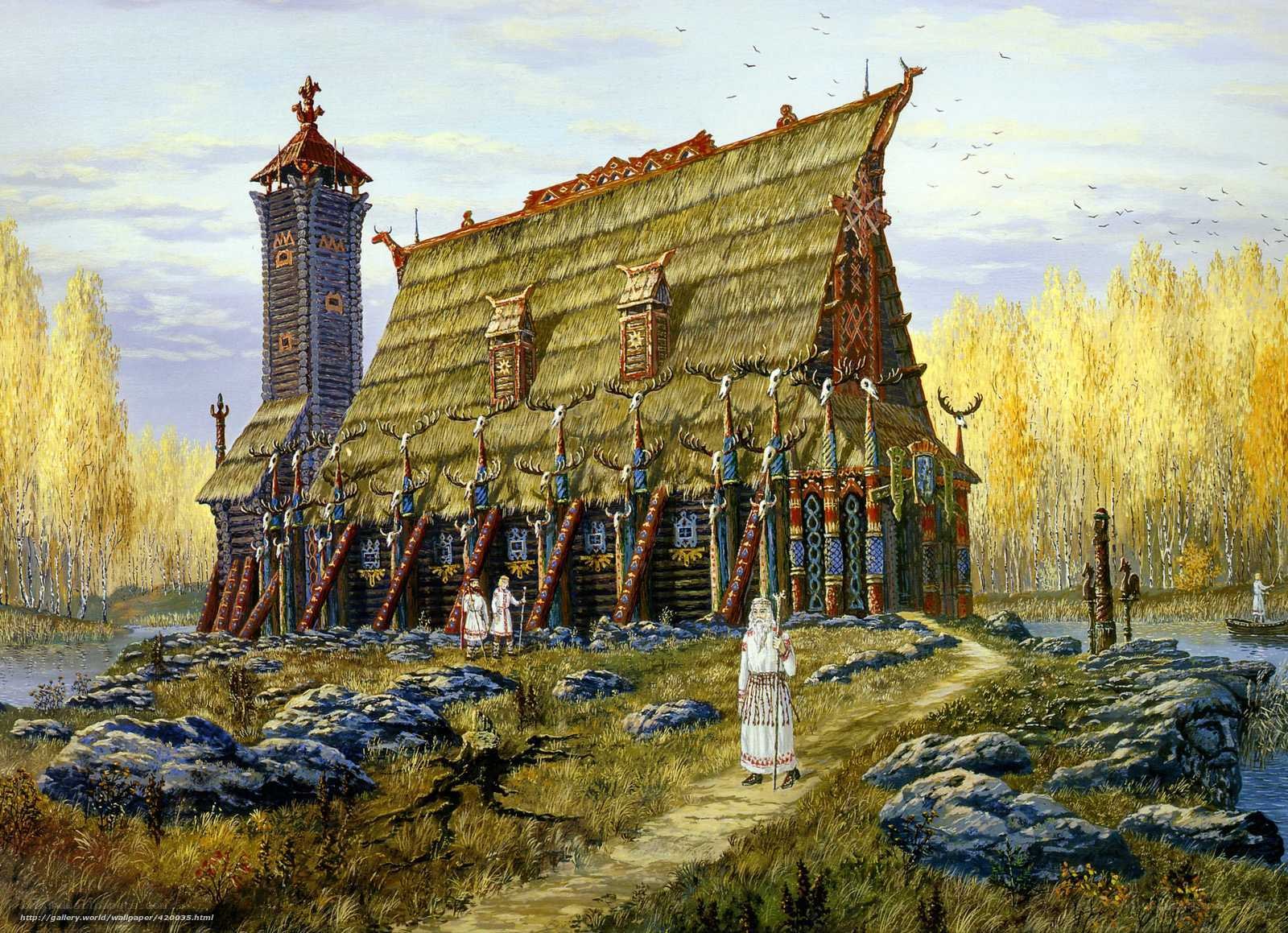 Viking longhouse with tower