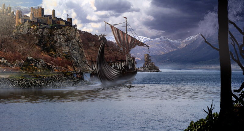 Viking Longship at Shore