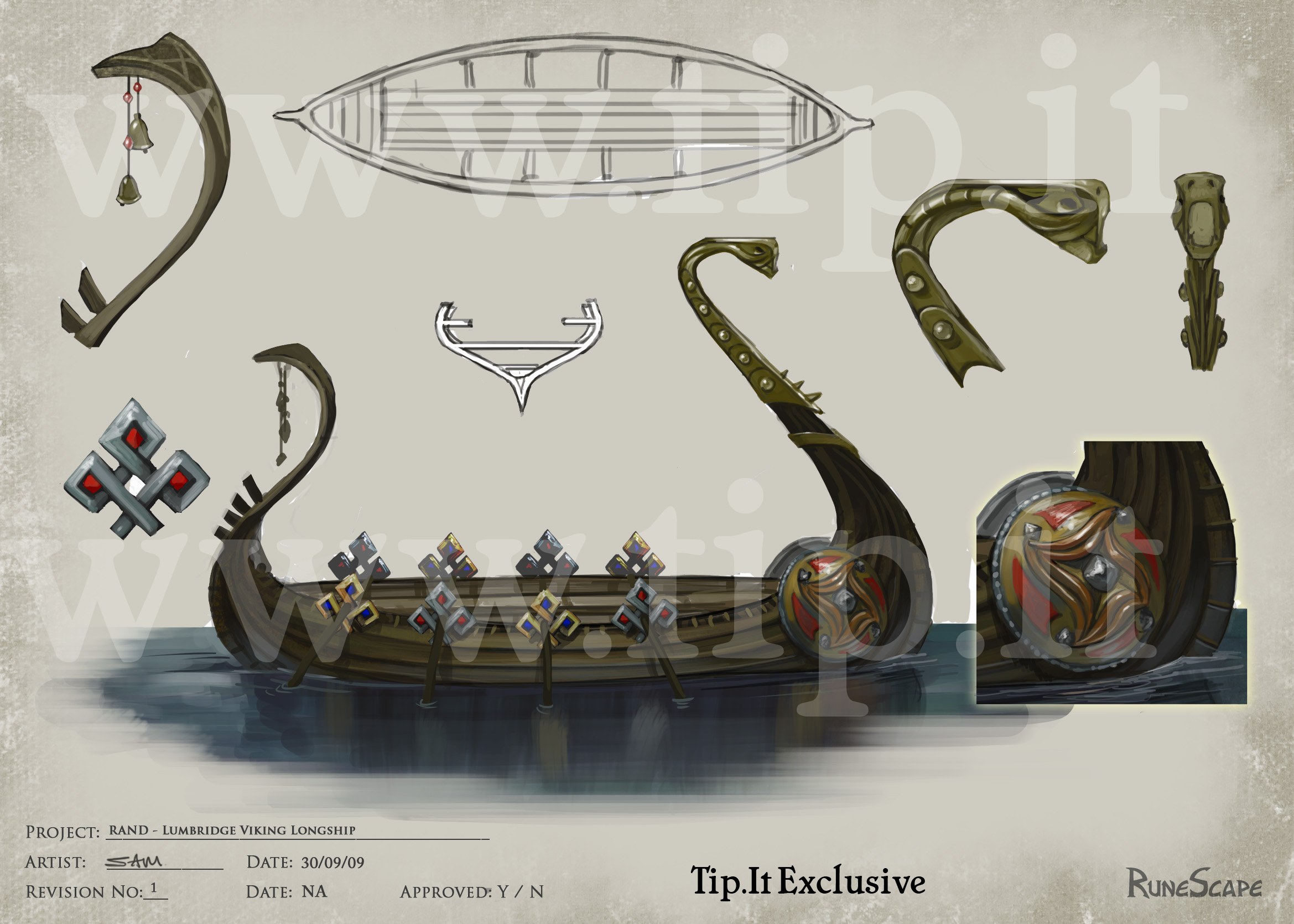 Viking longship concept art
