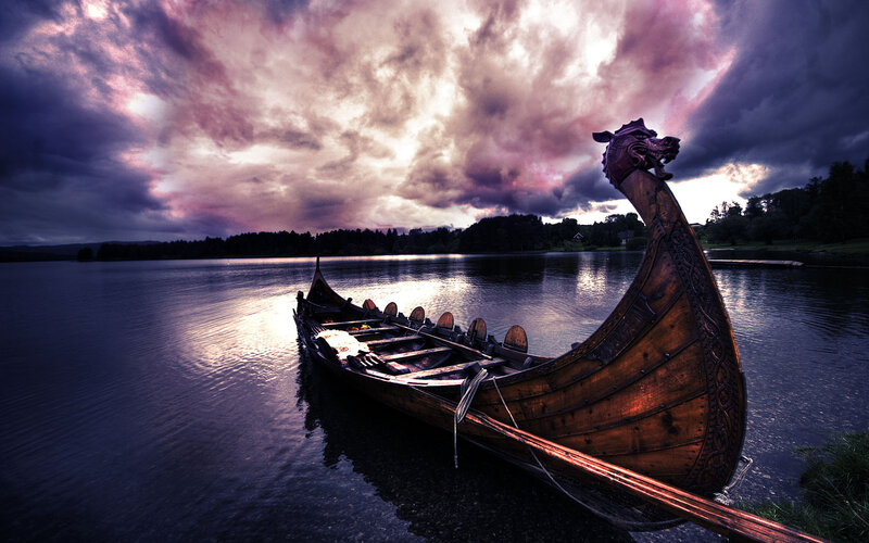 Viking Longship on Lake
