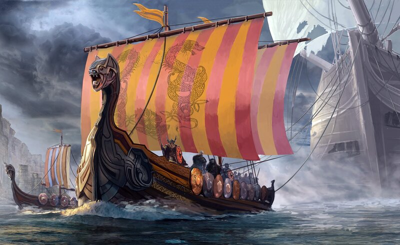 Viking Longship — Red