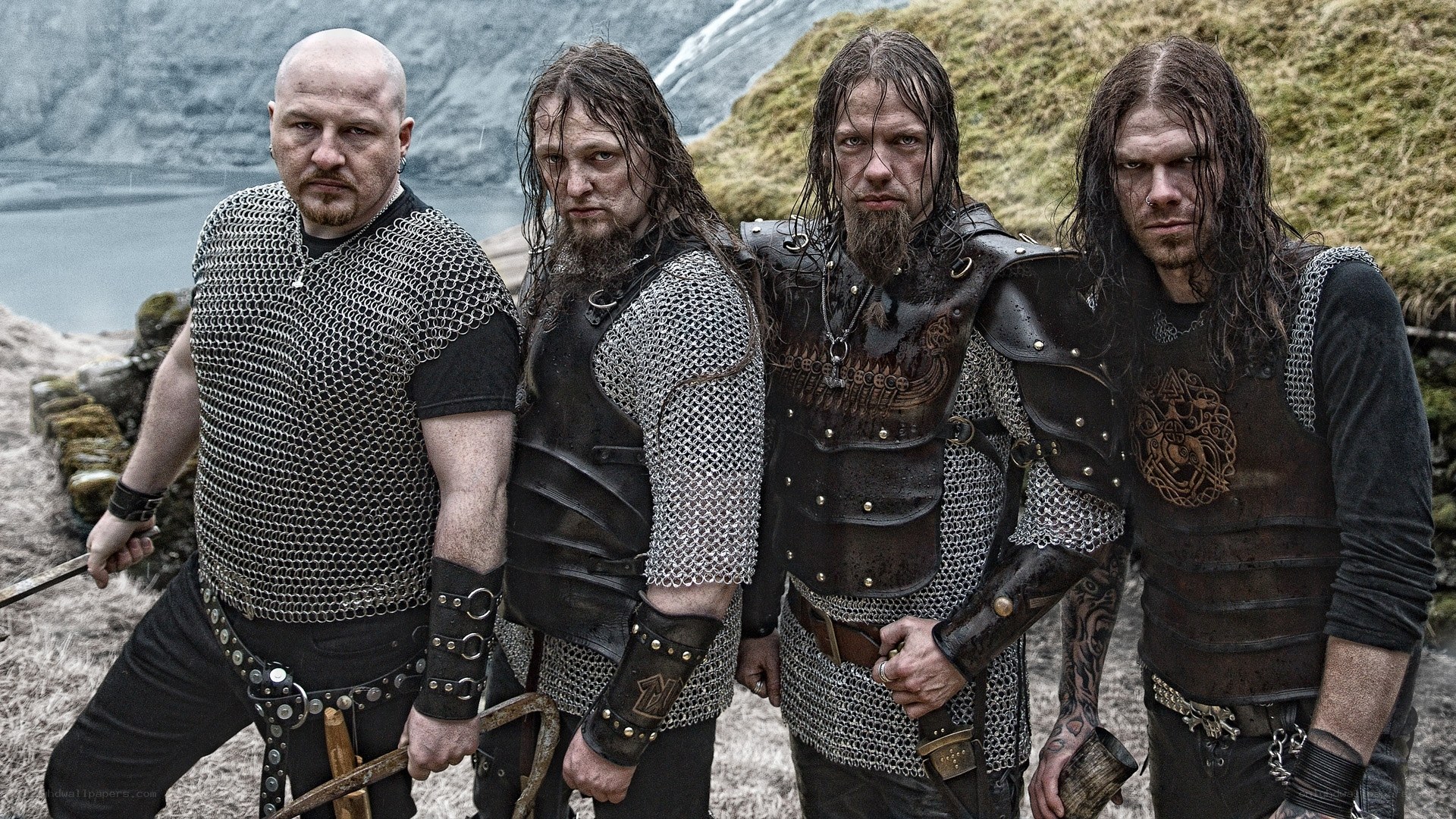Viking metal band in armor