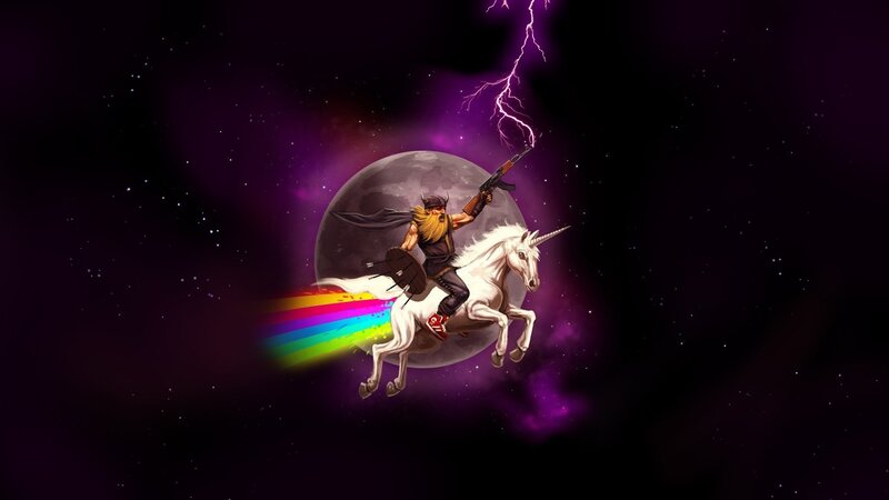 Viking on a unicorn