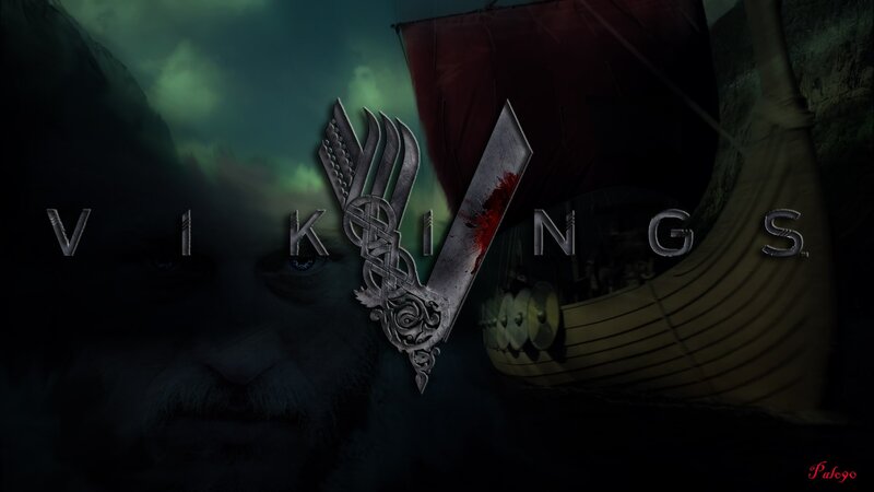 Viking Ship and Face — Black