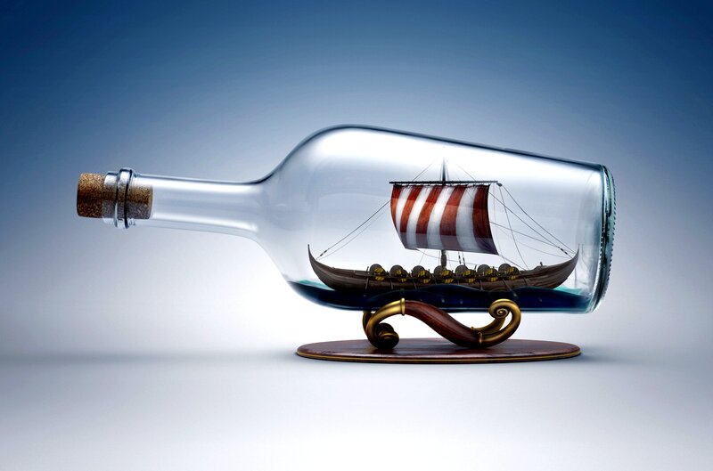 Viking Ship in Bottle