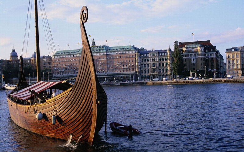 Viking ship in Stockholm harbor