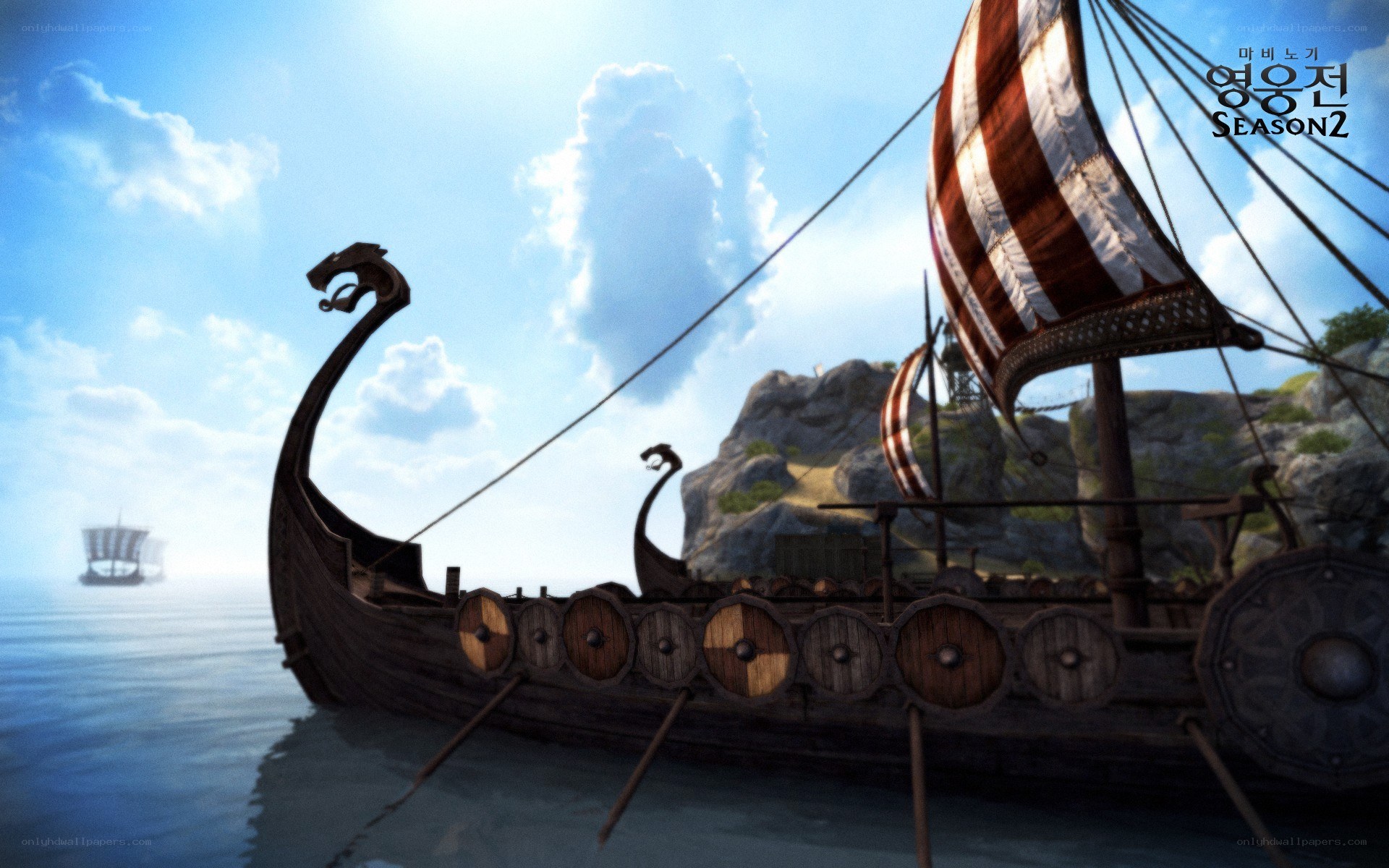 Viking ship on the sea