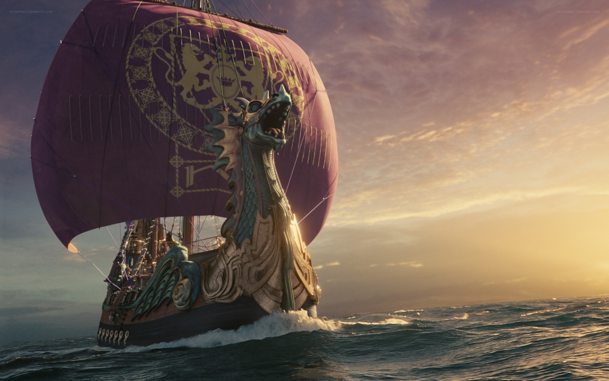 Viking ship with dragon head