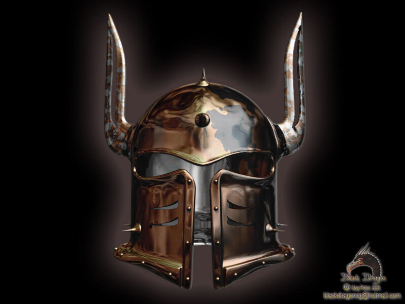 Viking-style helmet with horns