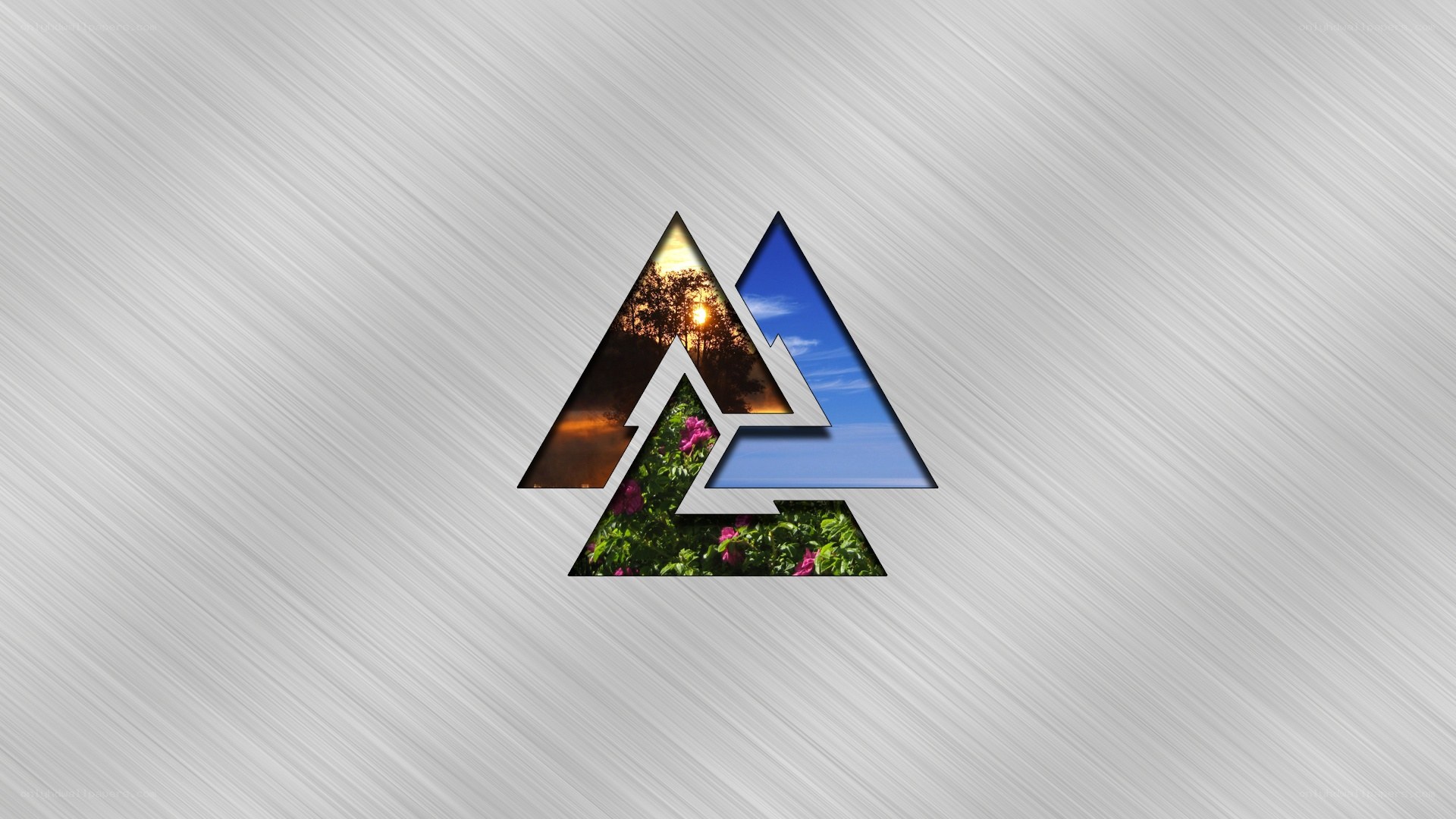 Viking symbol with nature scenes