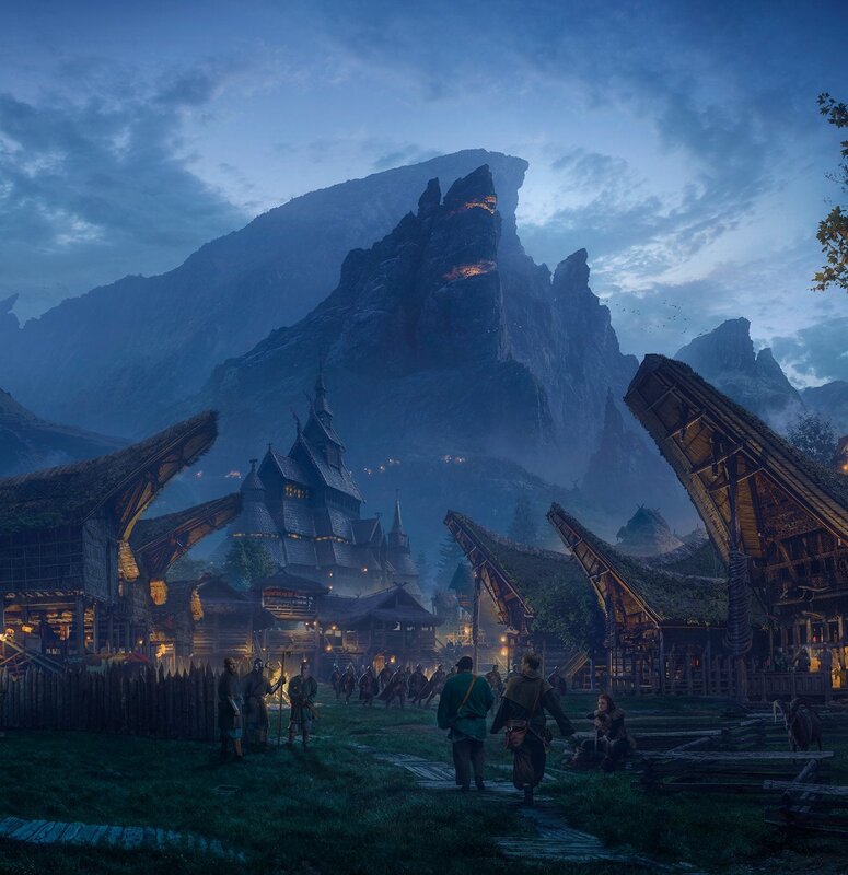 Viking Village at Dusk