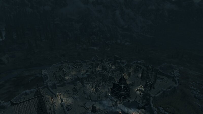 viking village at night
