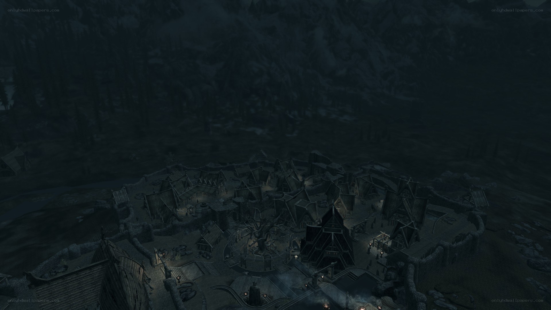 viking village at night