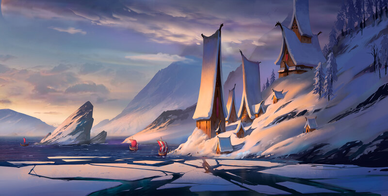 Viking Village in Snow