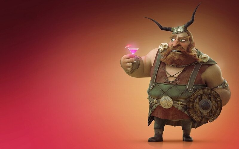 Viking Warrior Holding Drink