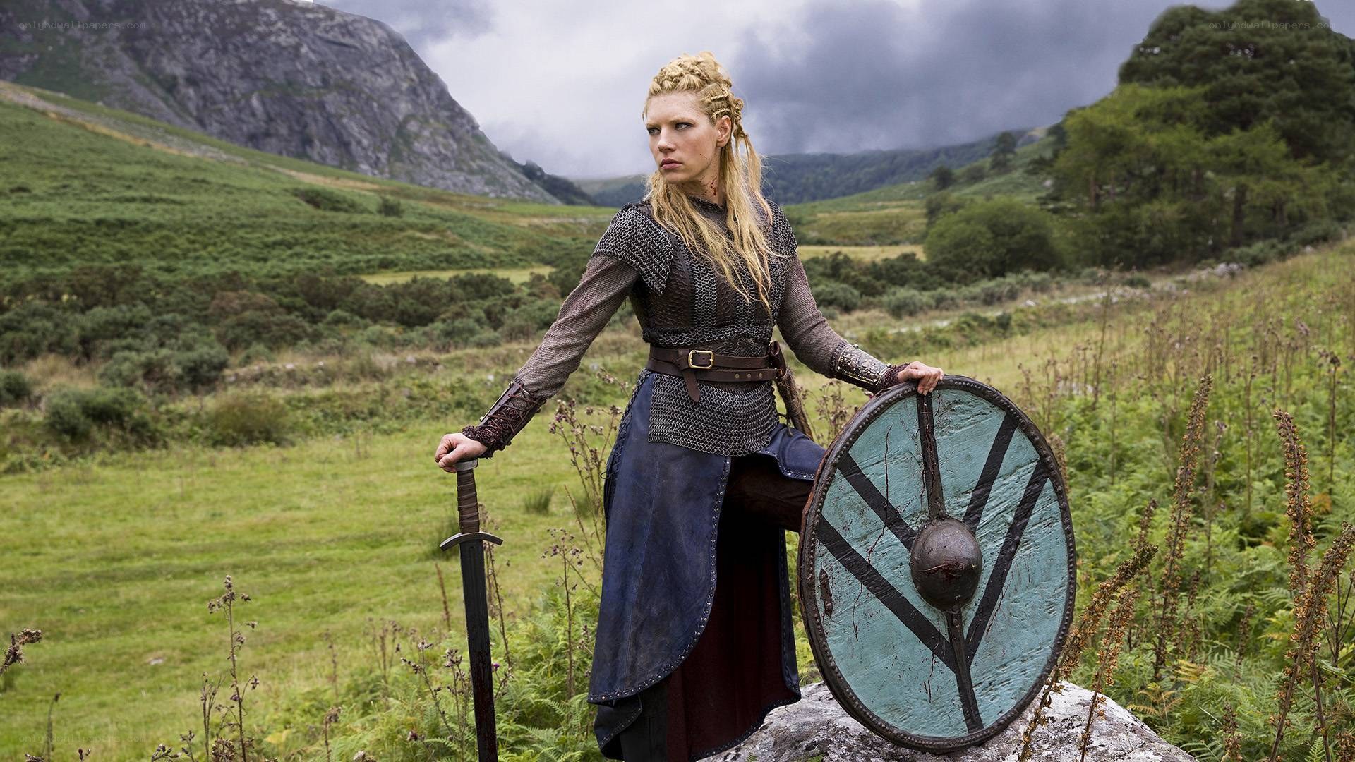 Viking warrior in a field