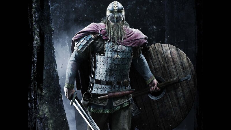 Viking Warrior in Forest — Gray, Dark, Dramatic