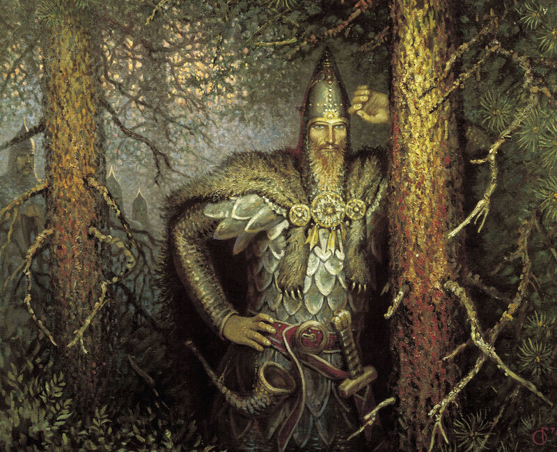 Viking warrior in forest