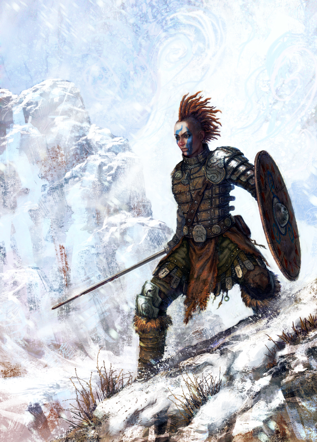Viking warrior in snow