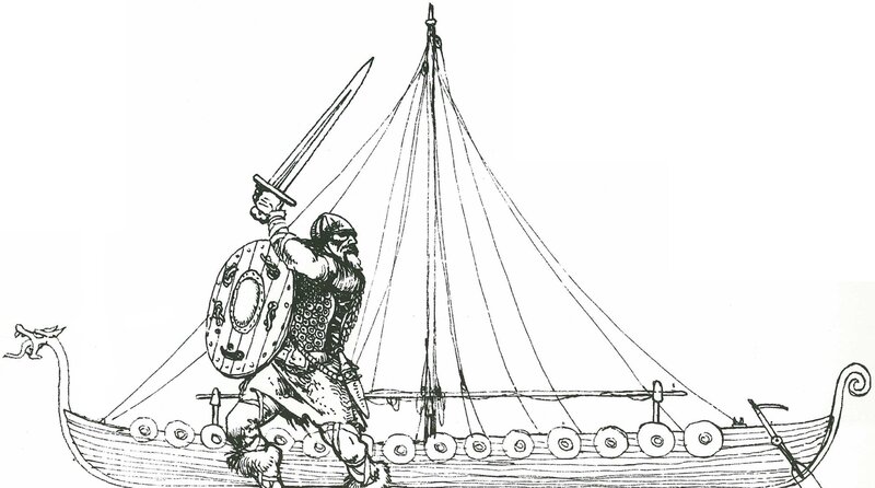 Viking Warrior on Ship