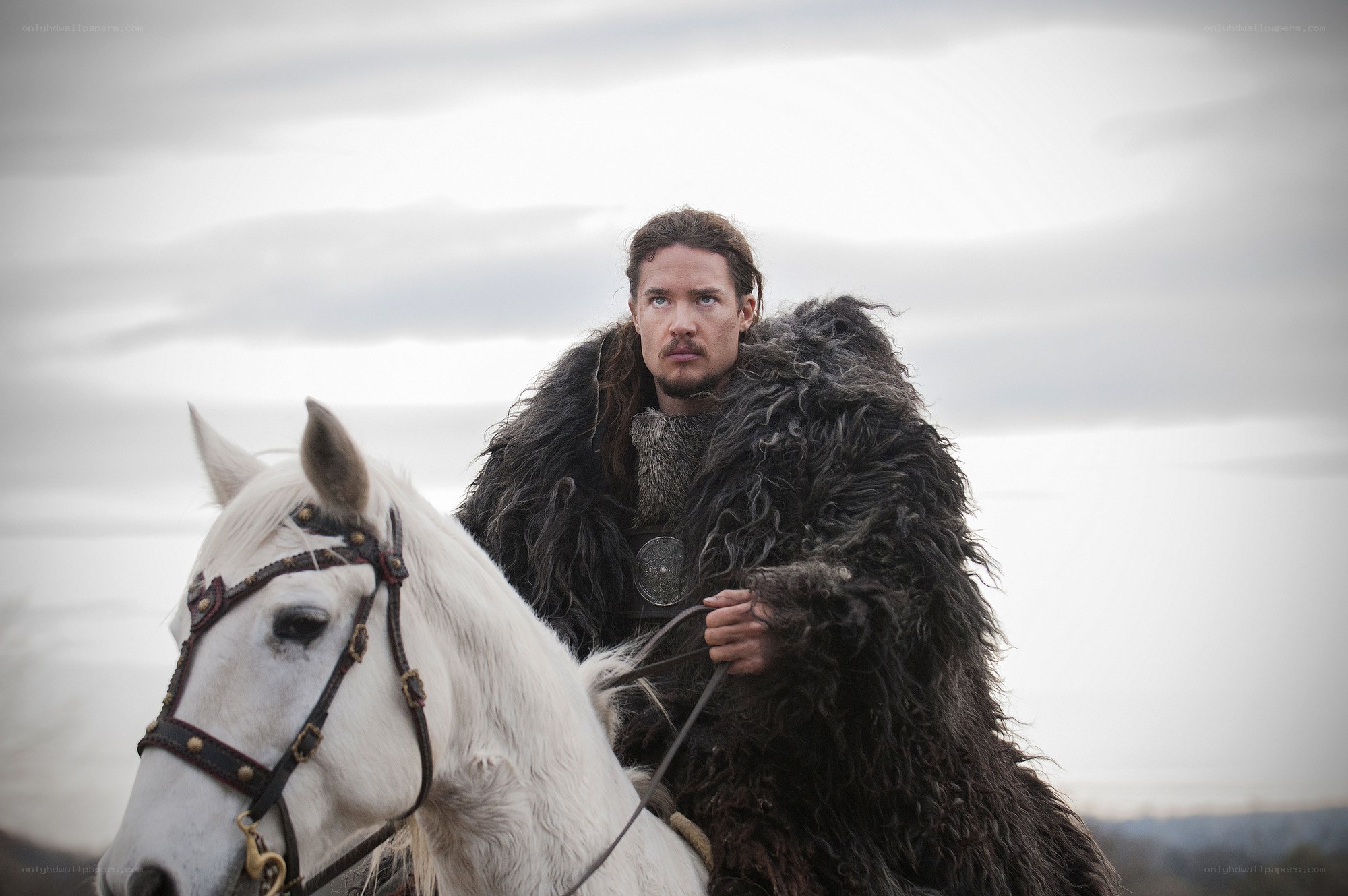 Viking warrior on white horse