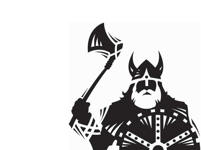 Viking Warrior with Axe — Black, Dramatic