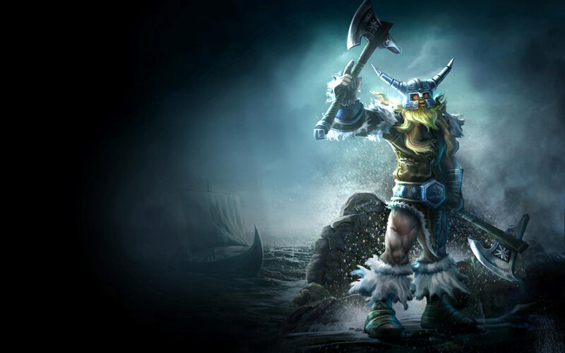Viking warrior with axes