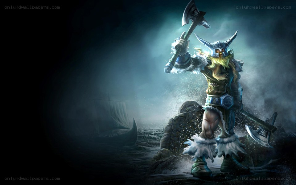 Viking warrior with axes