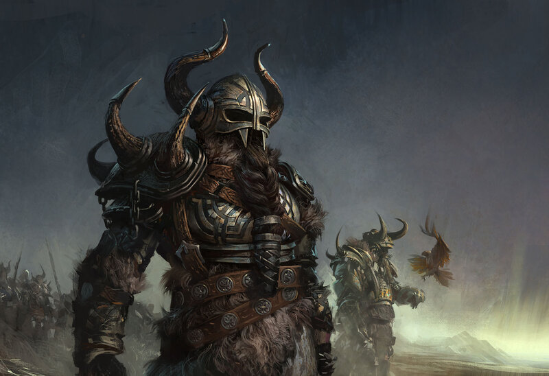 Viking Warrior with Horns — Gray