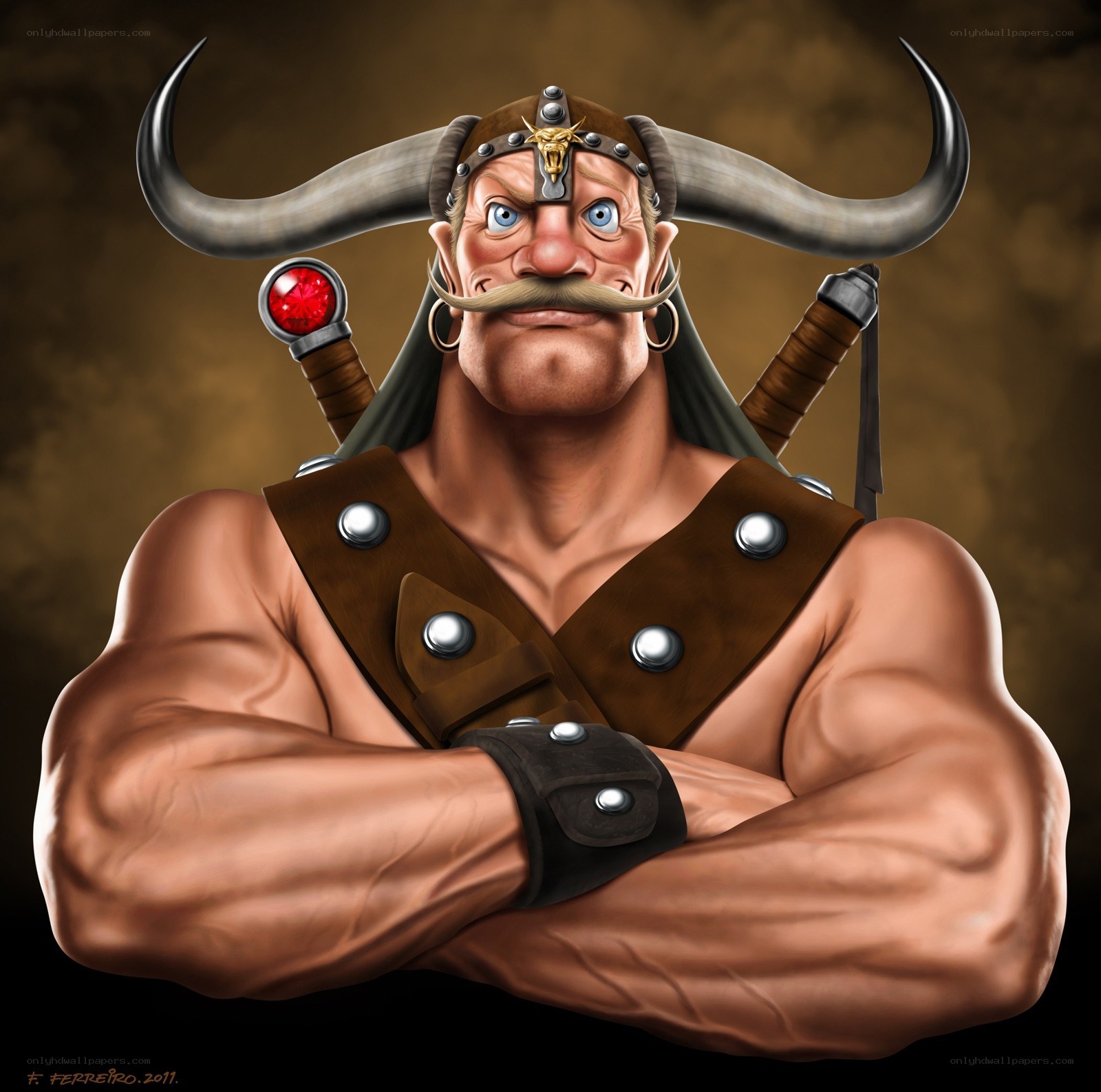 Viking warrior with horns